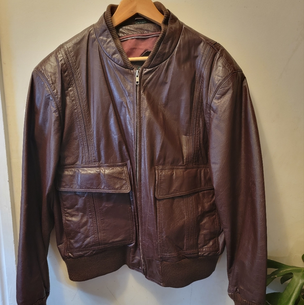 Hill & Archer Genuine Leather Coat Size 44